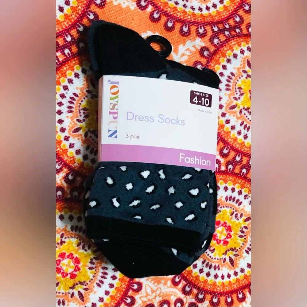 3pairs women’s dress boot Socks zebra Leopard black. 4-12
